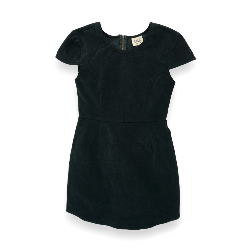 Zulu & Zephyr Women's Mini Dress Corduroy Rounded Neckline Back Zip Size 10